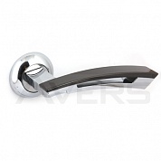 Картинка Ручки раздельные Avers H-1299-Z-CR/BL-Малахит хром/черный